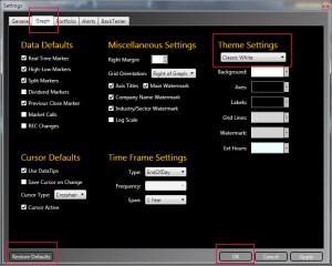 The Application Settings Window in VV7